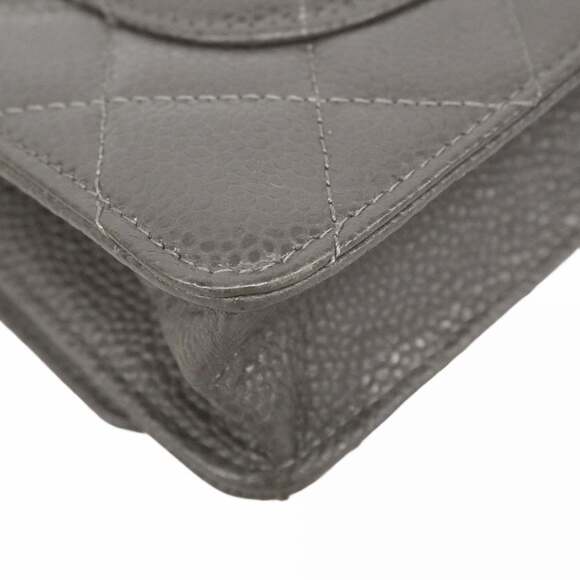 CHANEL Authentic Gray Caviar Leather Wallet - Picture 10 of 16